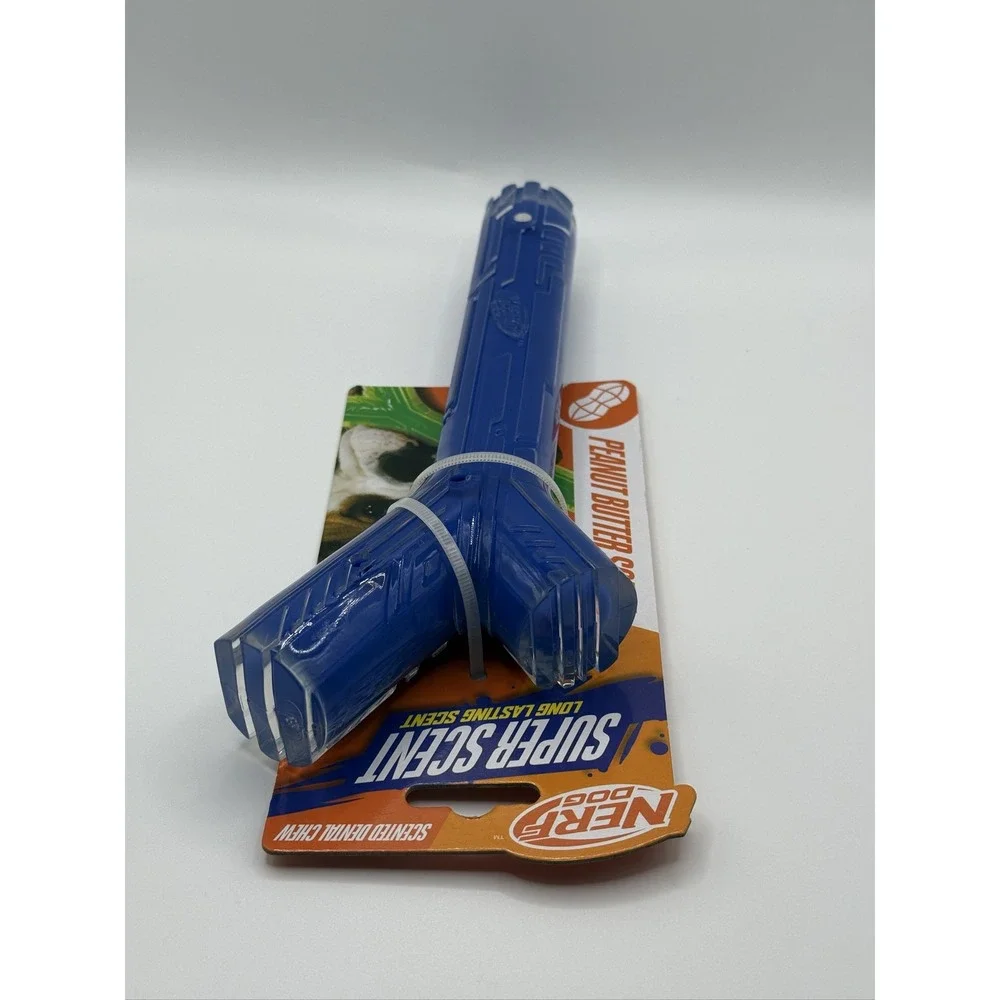 Nerf Dog Super Scent NF-7133 Dental Chew Peanut Butter 10 Inch Dog Toy